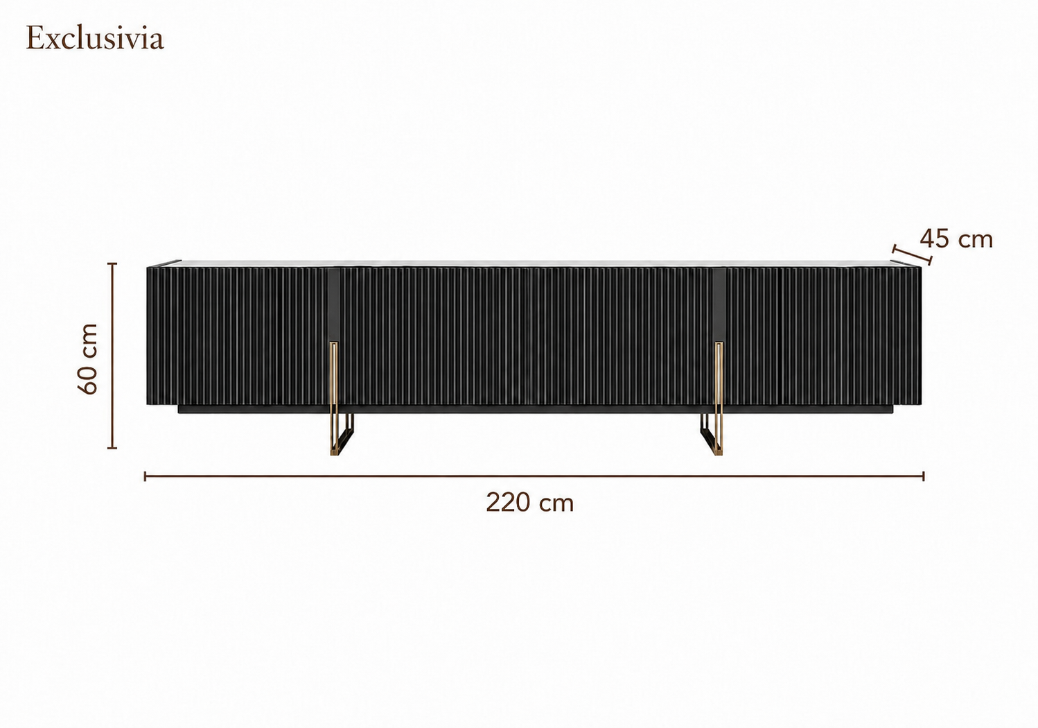 Auro Sintered Stone Fluted TV Console