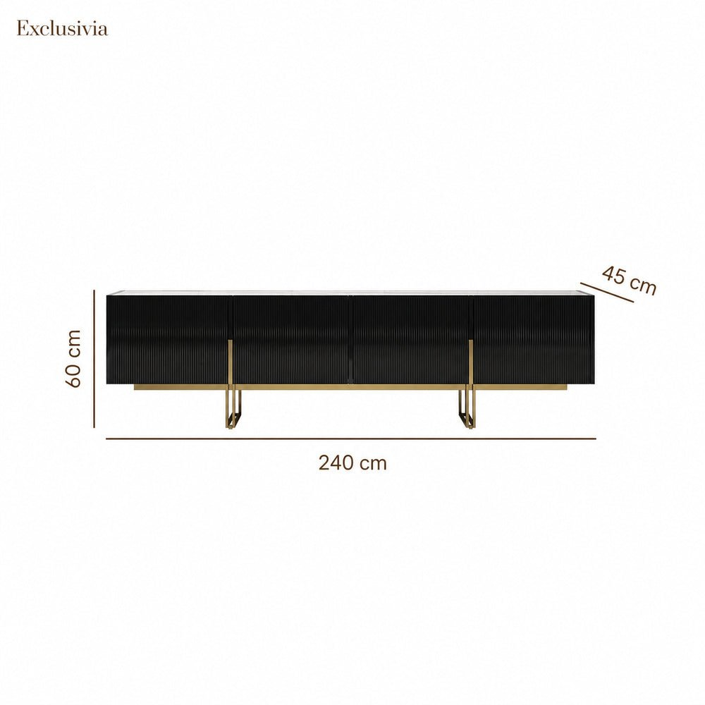 Auro Sintered Stone Fluted TV Console