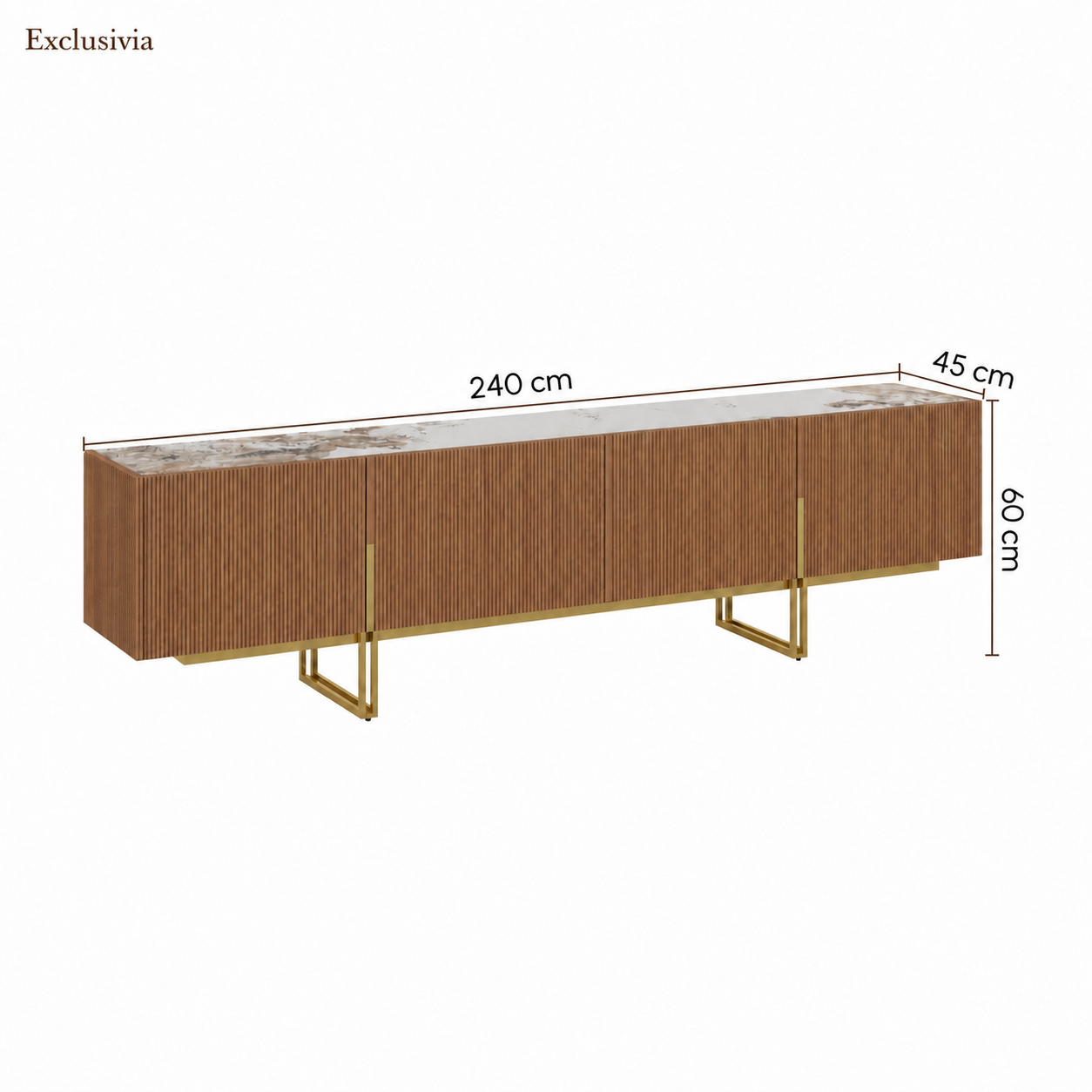 Auro Sintered Stone Fluted TV Console