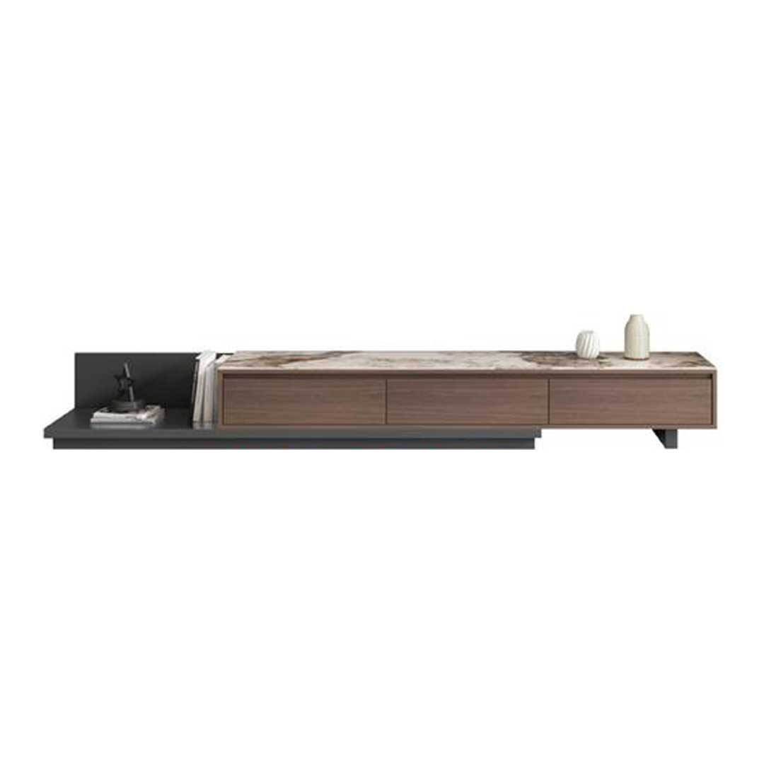 ZORAVEL Glossy Sintered Stone Extendable TV Console