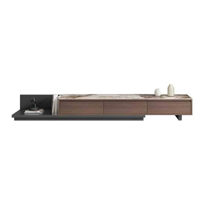 ZORAVEL Glossy Sintered Stone Extendable TV Console