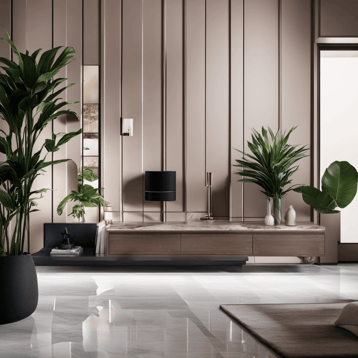 ZORAVEL Glossy Sintered Stone Extendable TV Console