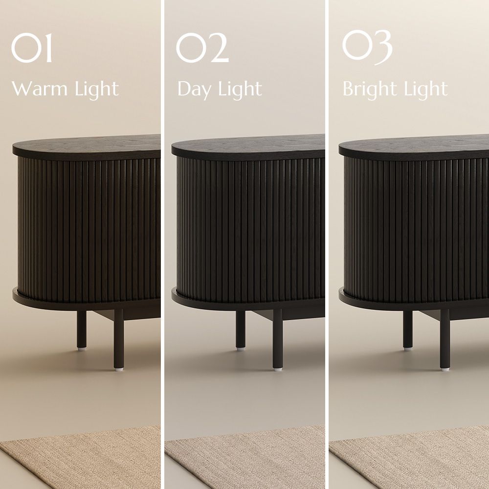 Solvra Mid-Century Tambour Door TV Stand