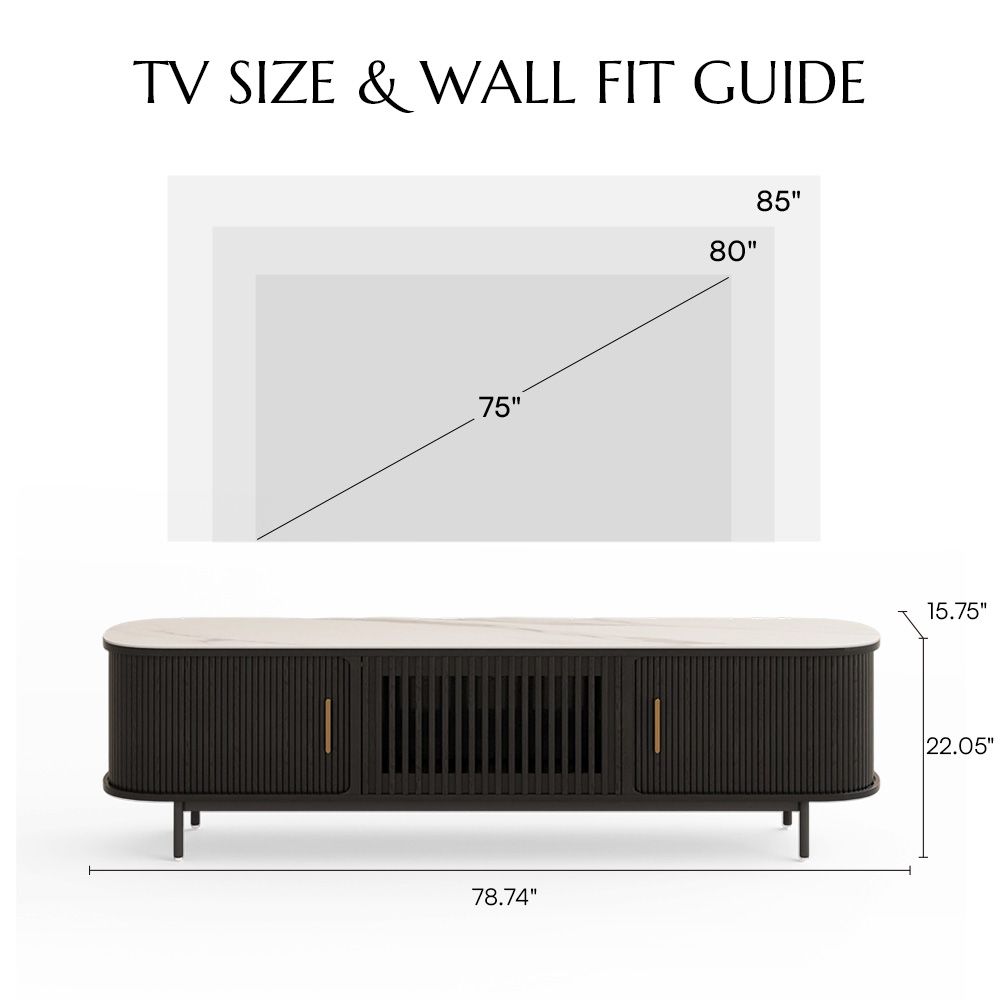 Solvra Mid-Century Tambour Door TV Stand