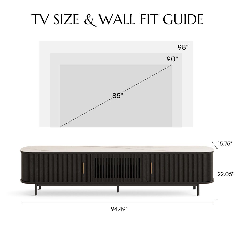 Solvra Mid-Century Tambour Door TV Stand