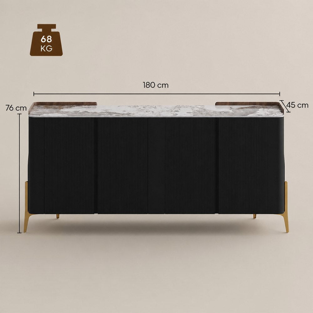 Solara Modern Storage Sideboard with Sintered Stone Top
