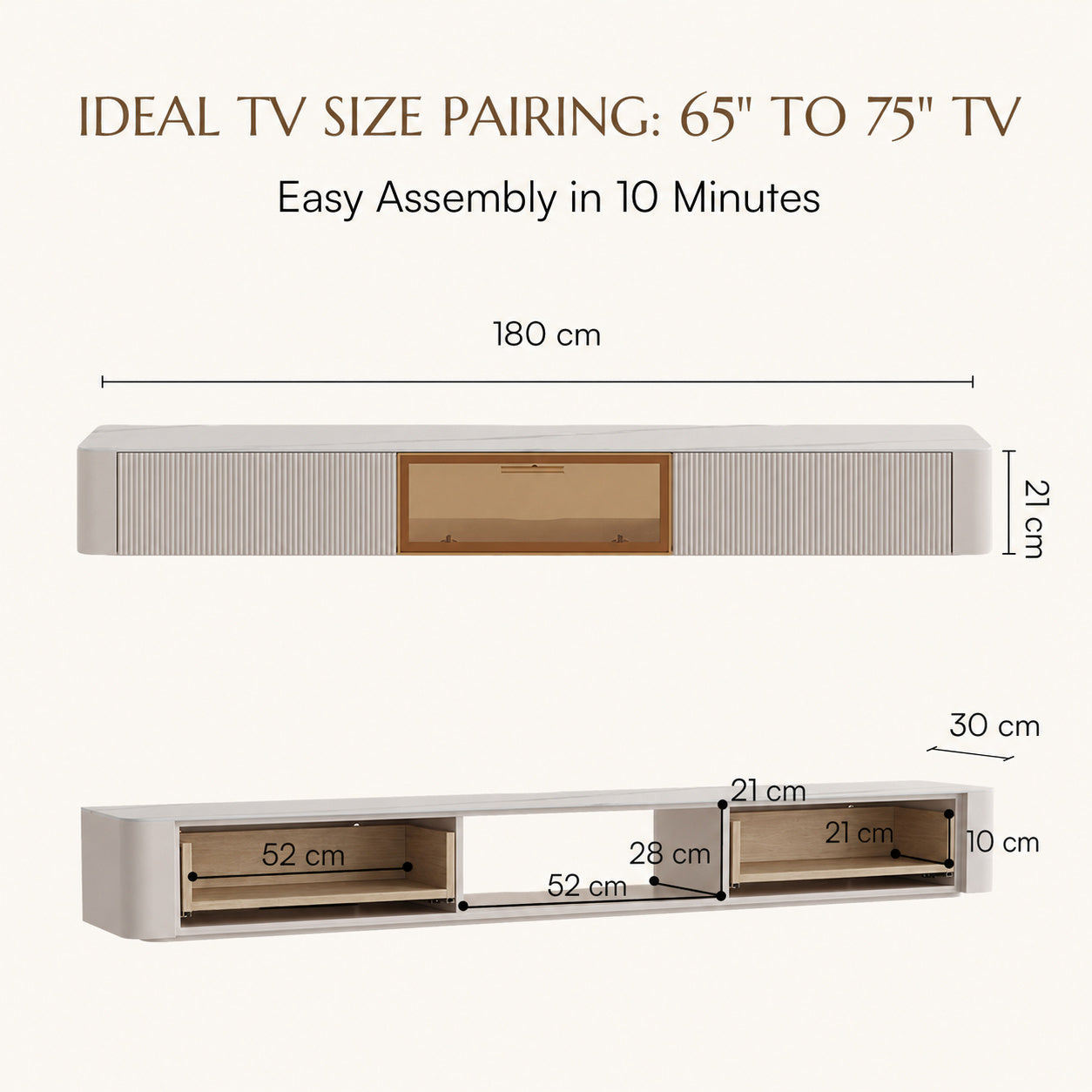 Montreux Floating Stone Media Console