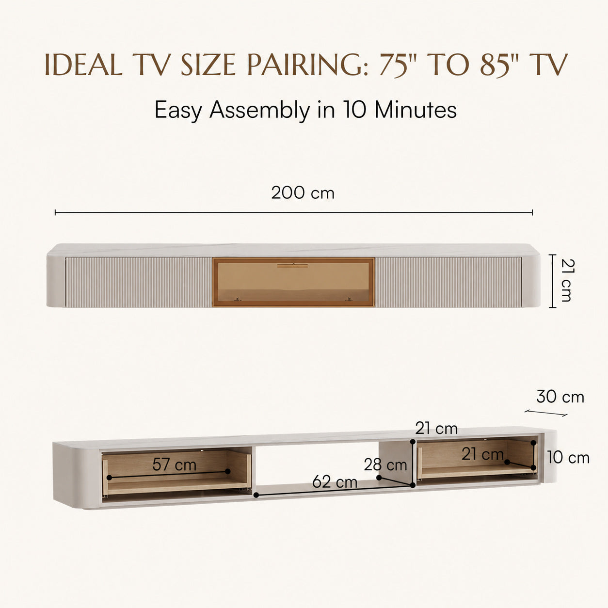 Montreux Floating Stone Media Console