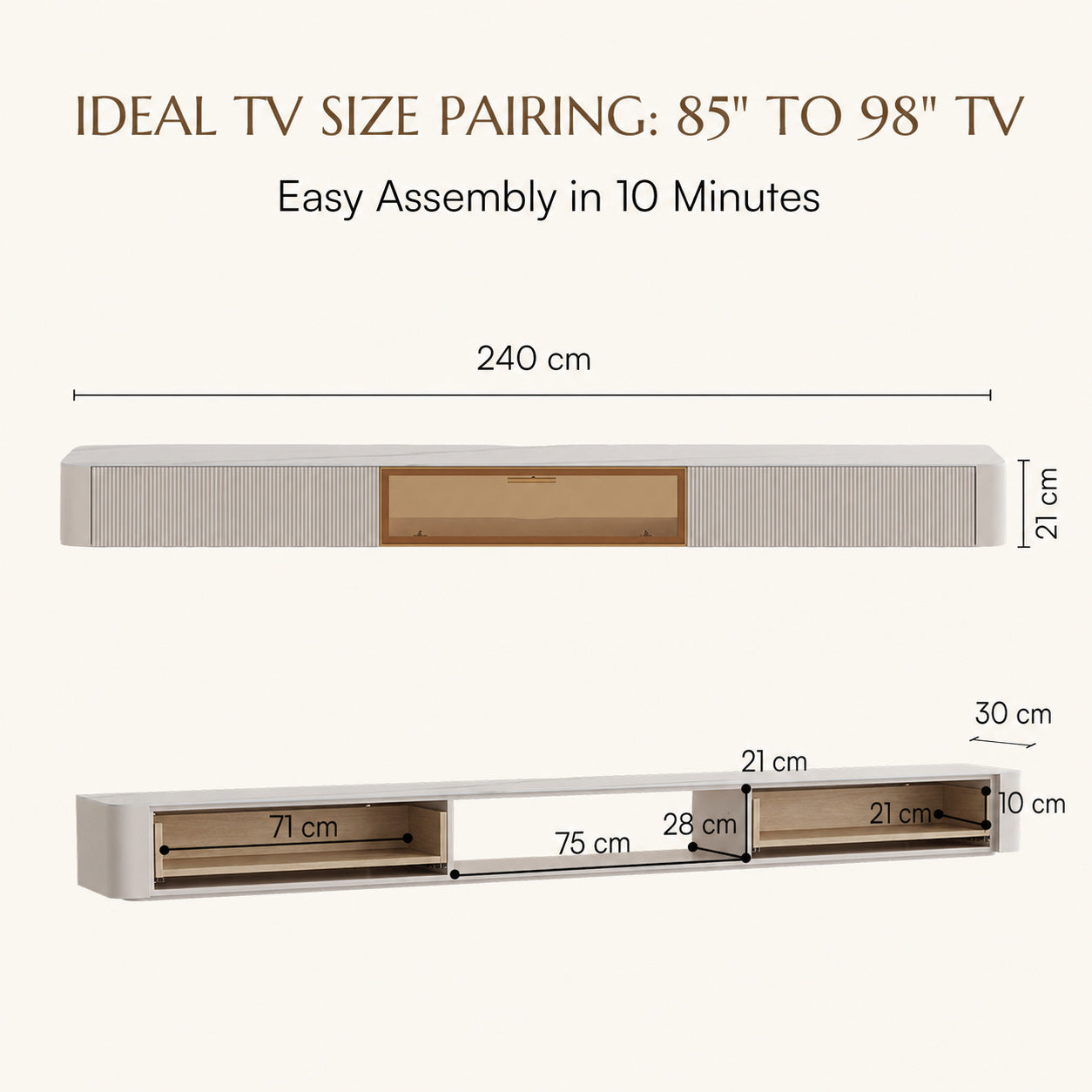 Montreux Floating Stone Media Console