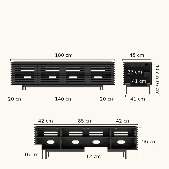 Ravelle Slatted Media Console