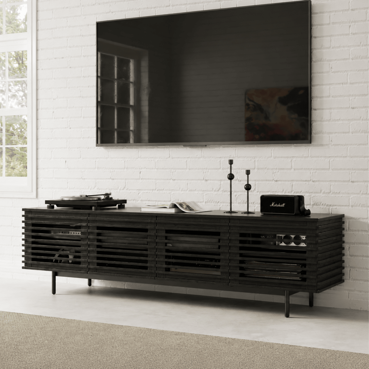 Ravelle Slatted TV Console - Exclusivia
