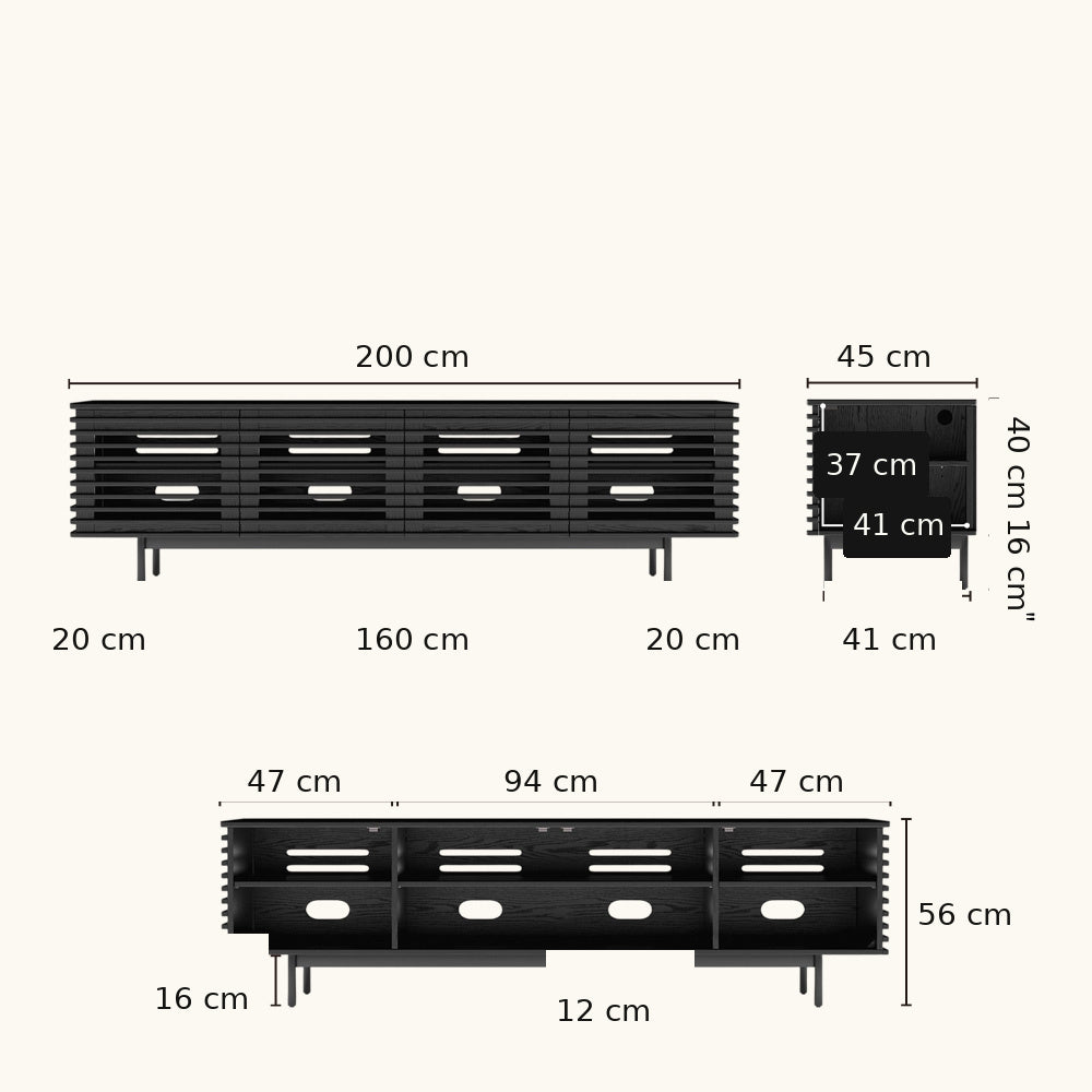 Ravelle Slatted Media Console