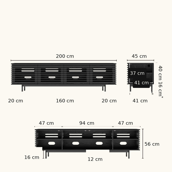 Ravelle Slatted Media Console