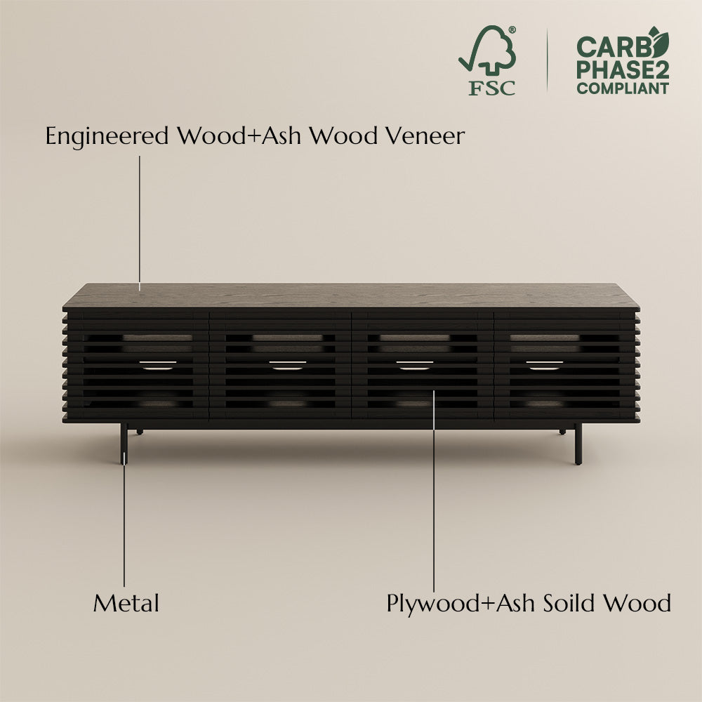 Ravelle Slatted Media Console