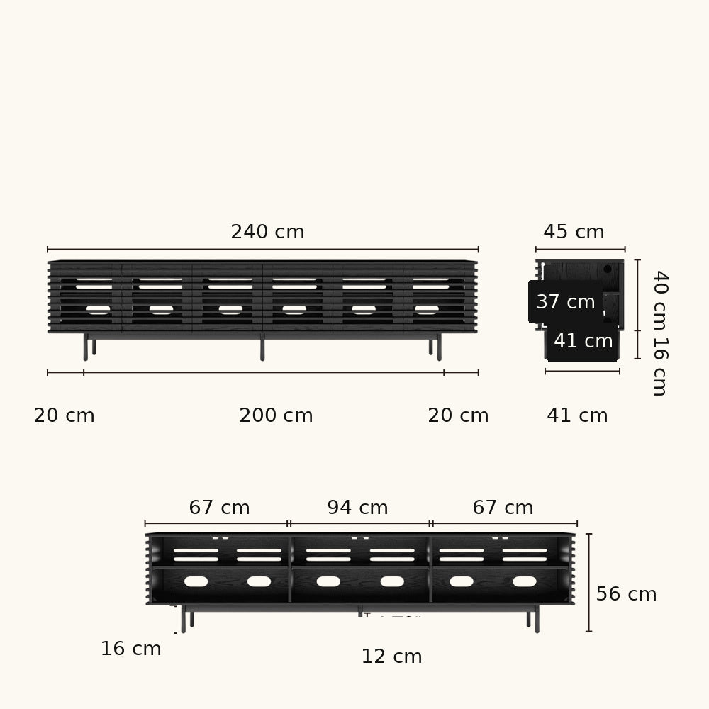 Ravelle Slatted Media Console