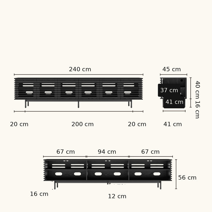 Ravelle Slatted Media Console