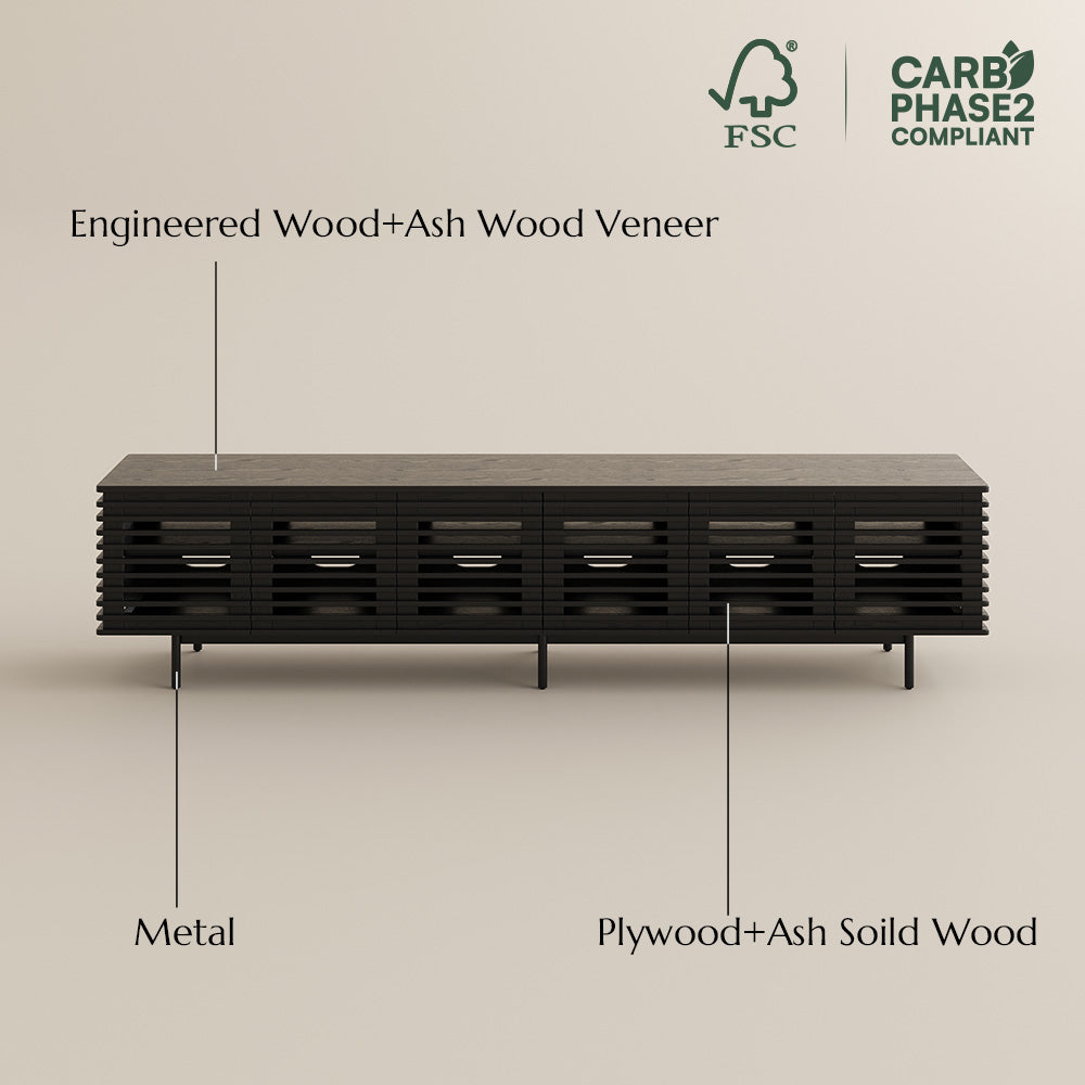 Ravelle Slatted Media Console