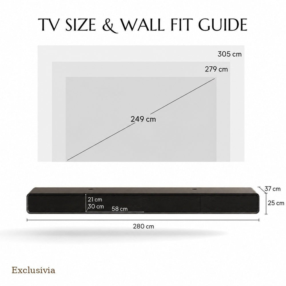 Merrin Minimalist Floating TV Stand - Exclusivia