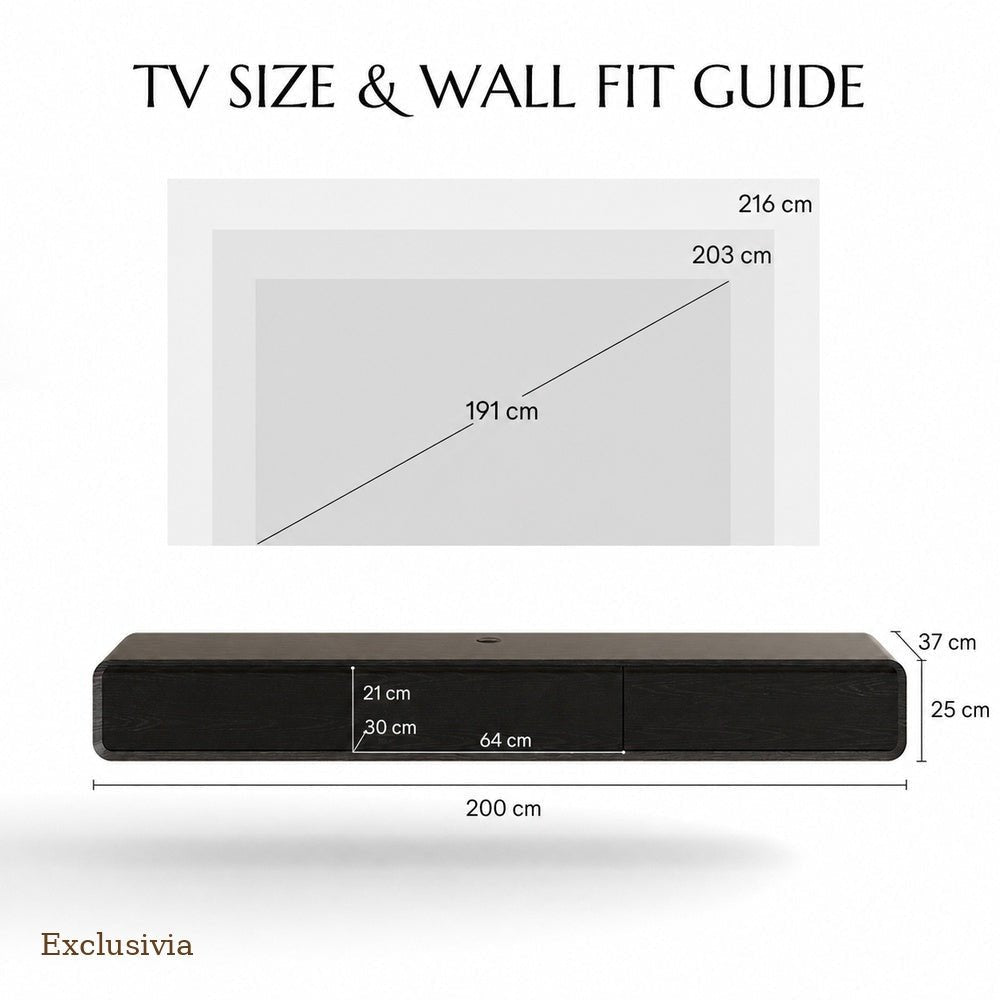 Merrin Minimalist Floating TV Stand - Exclusivia