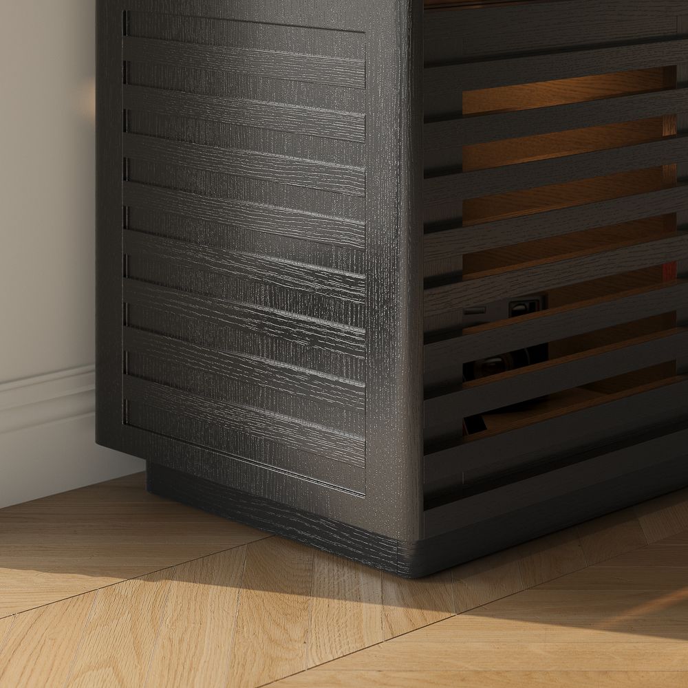 Atlas Mid-Century Slatted Storage Cabinet