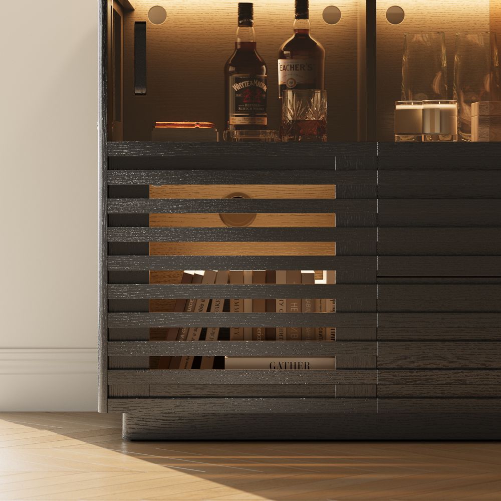 Atlas Mid-Century Slatted Storage Cabinet