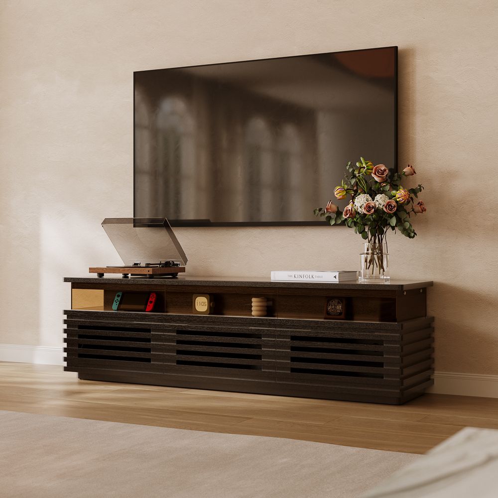Atlas Mid-Century Slatted TV Console