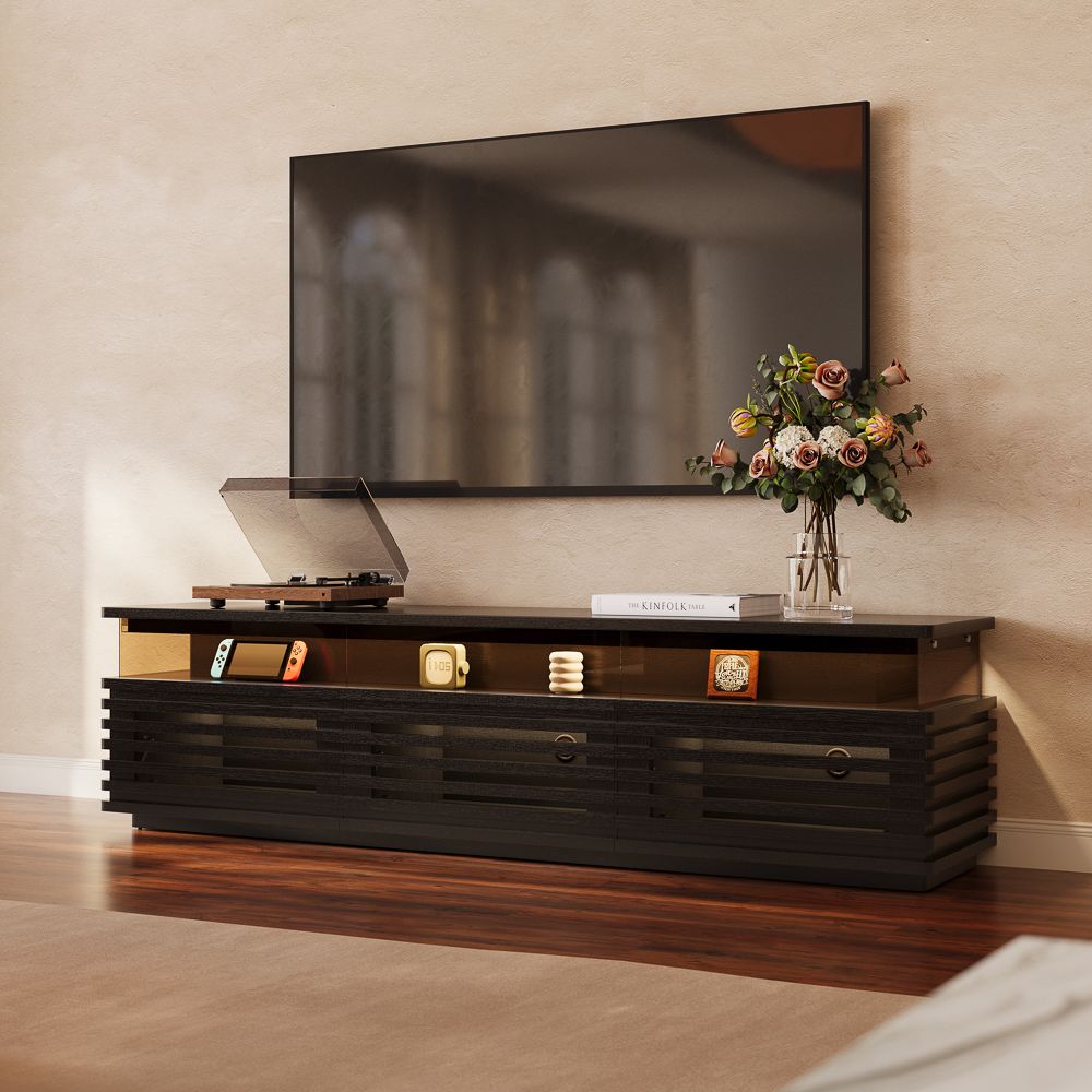 Atlas Mid-Century Slatted TV Console