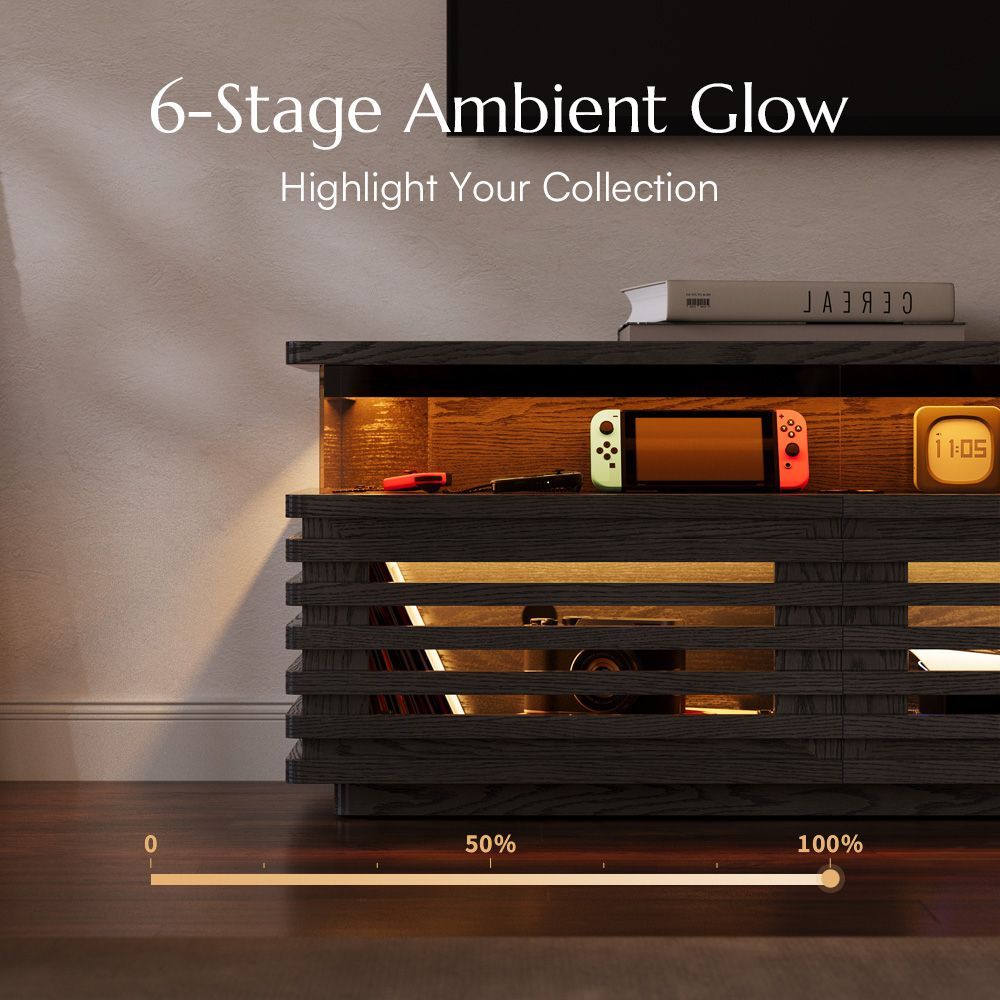 Atlas Mid-Century Slatted TV Console