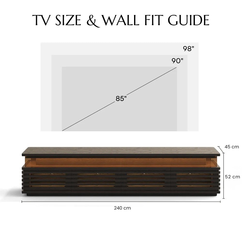 Atlas Mid-Century Slatted TV Console