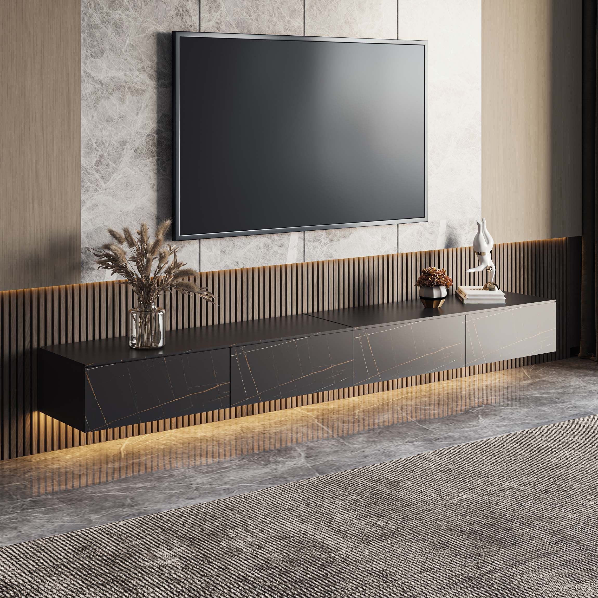 Float Modern Sintered Stone Floating TV Console