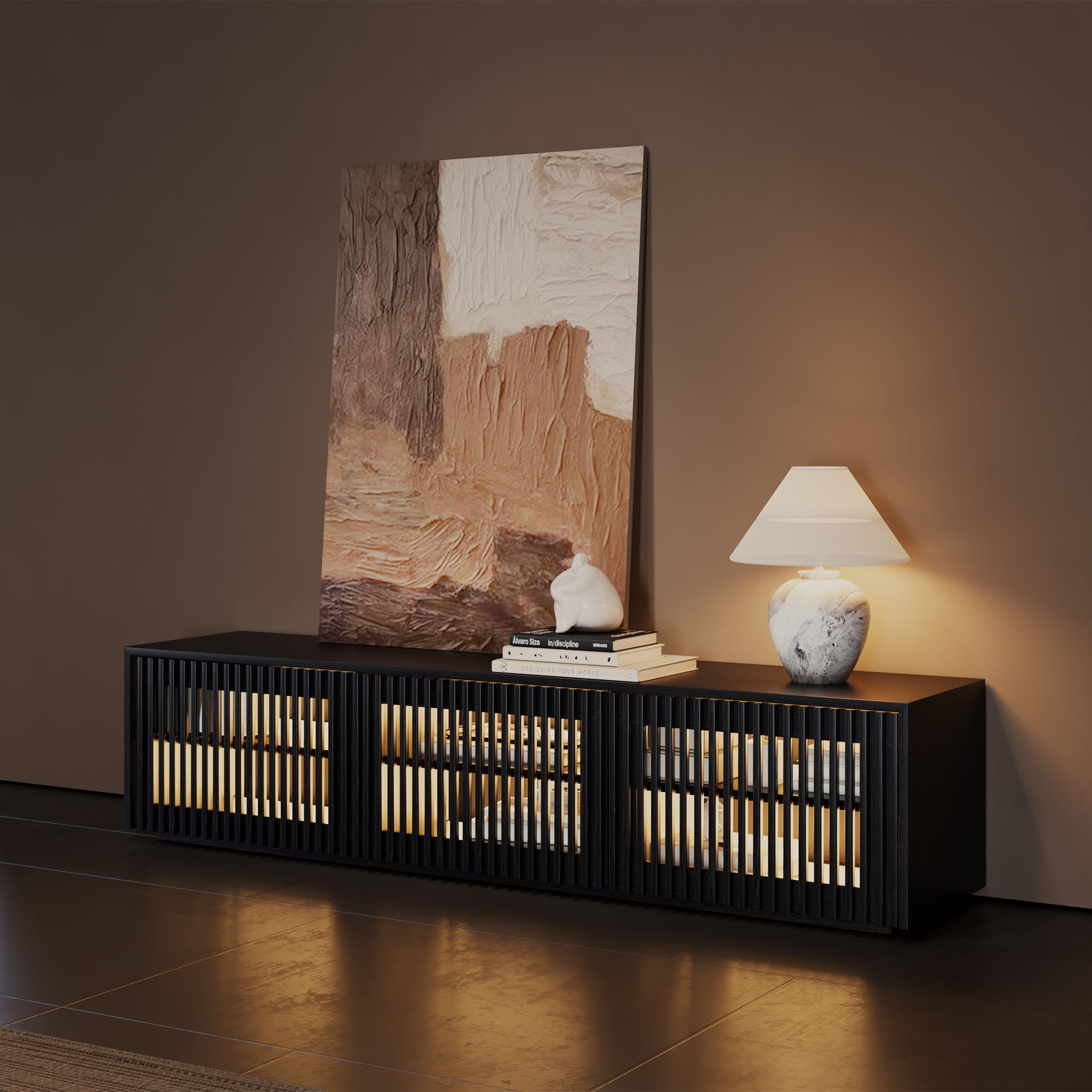 Aeolus Modern Wood TV Stand