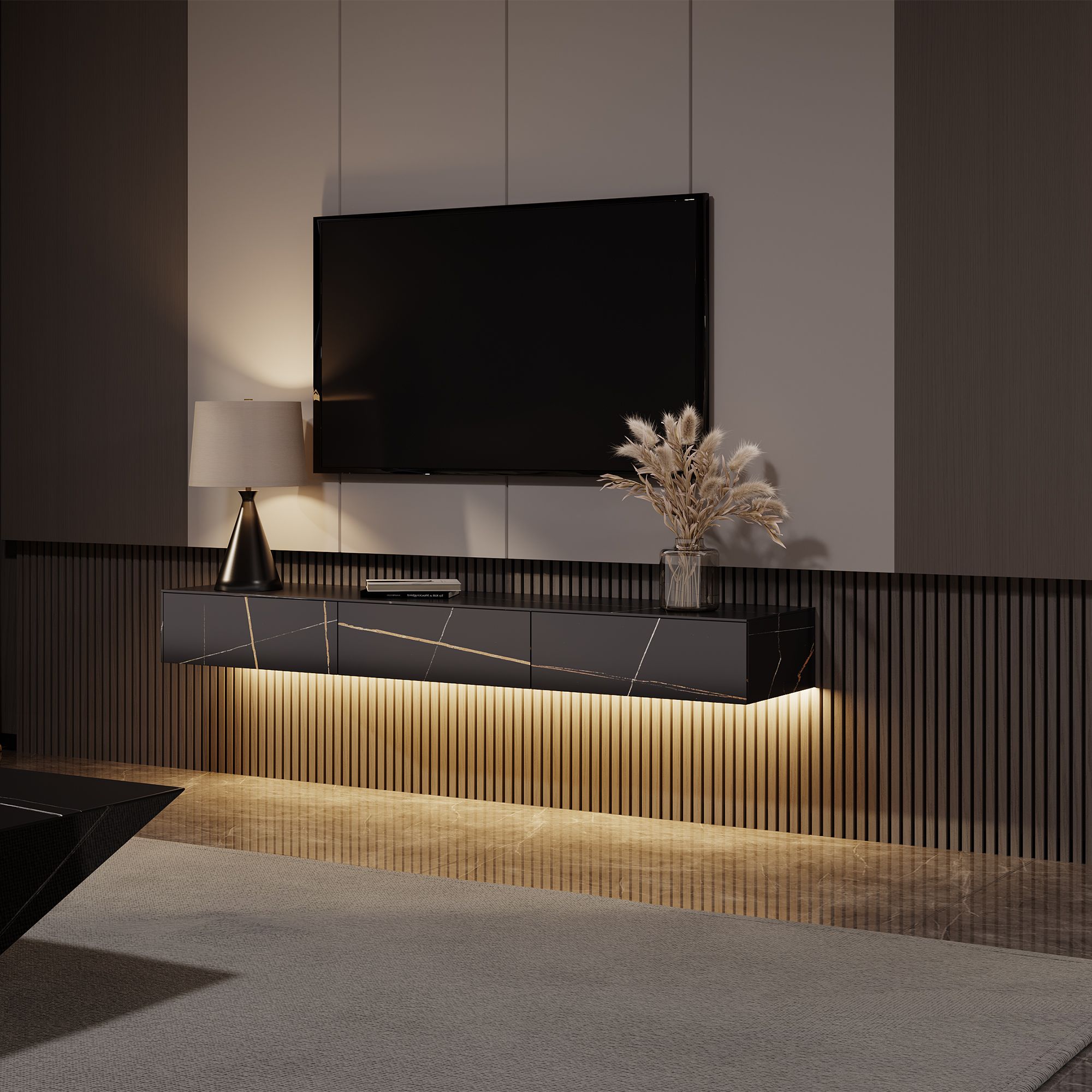Float Modern Sintered Stone Floating TV Console