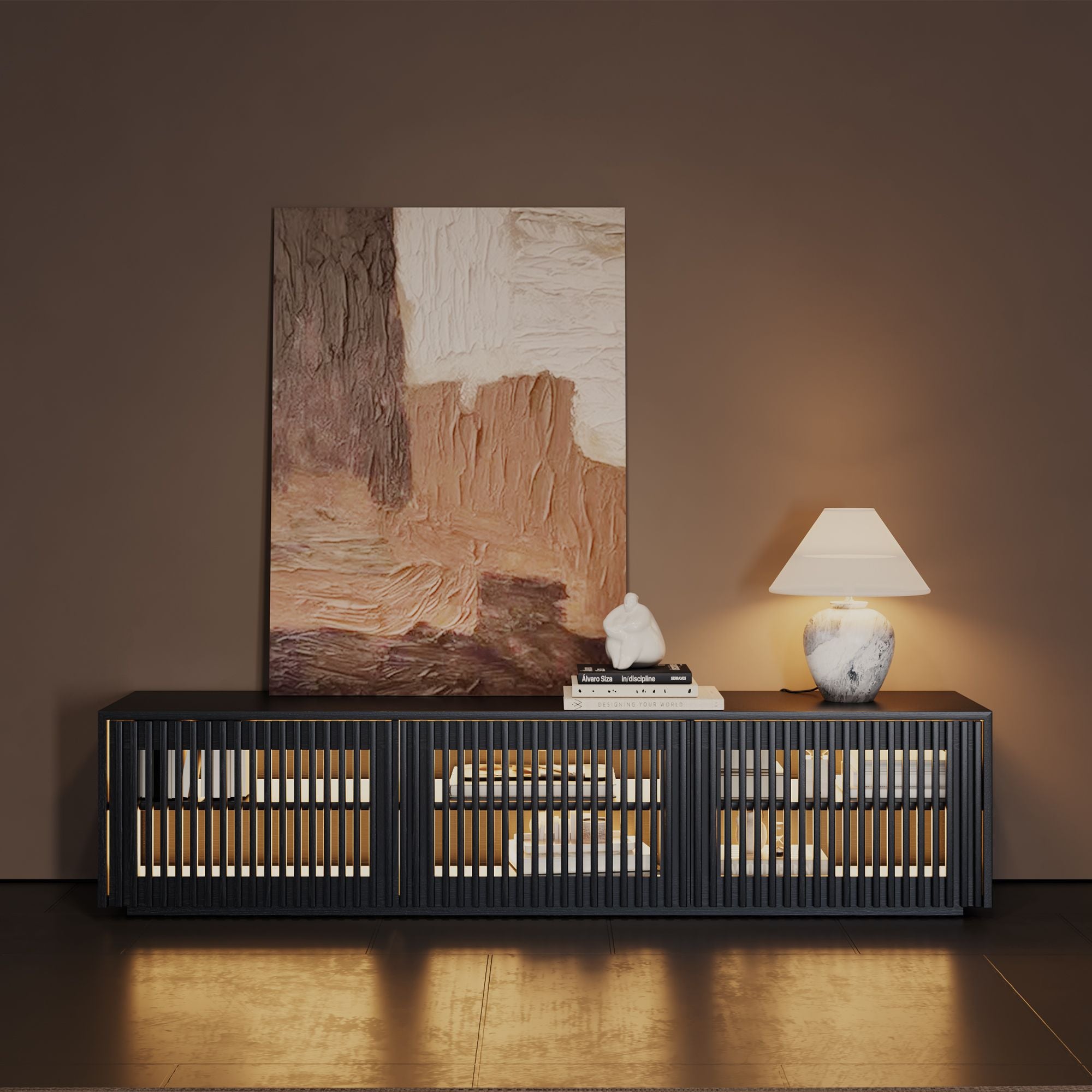 Aeolus Modern Wood TV Stand