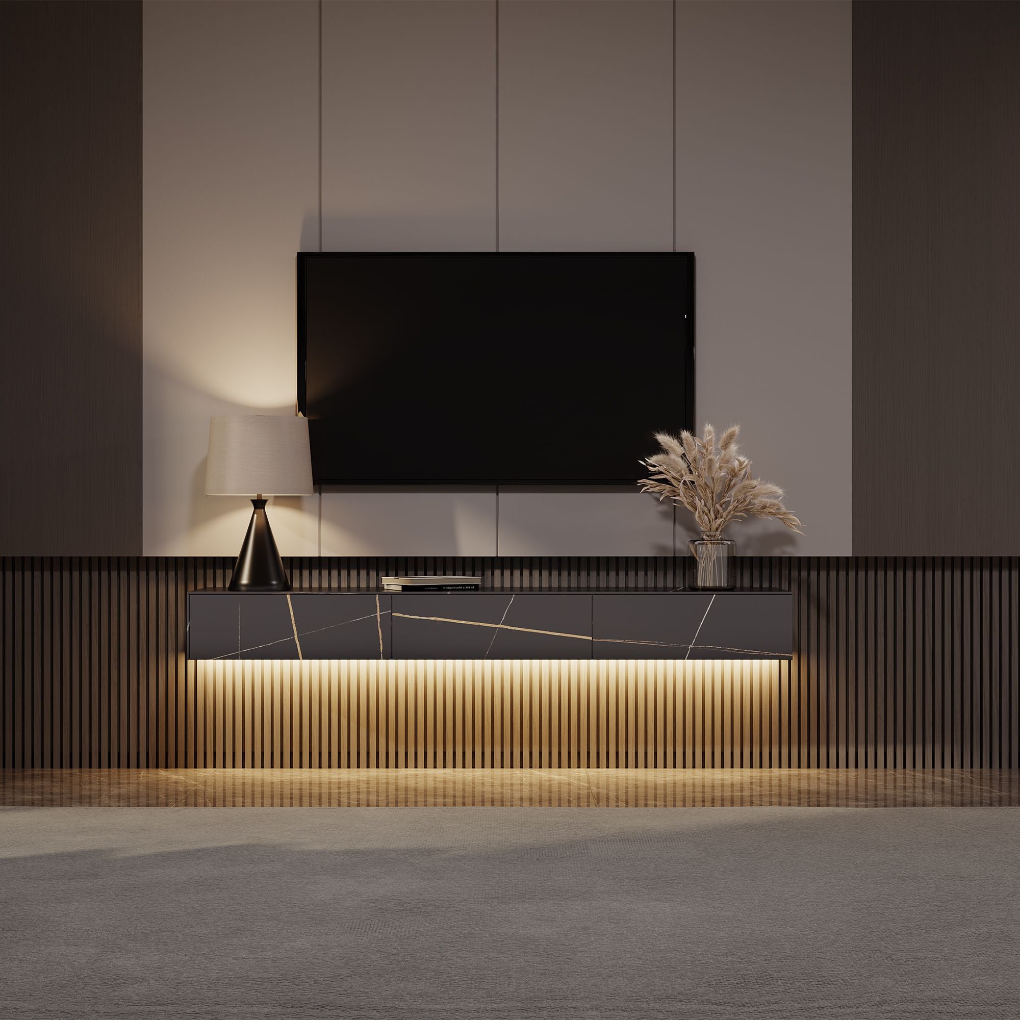 Float Modern Sintered Stone Floating TV Console