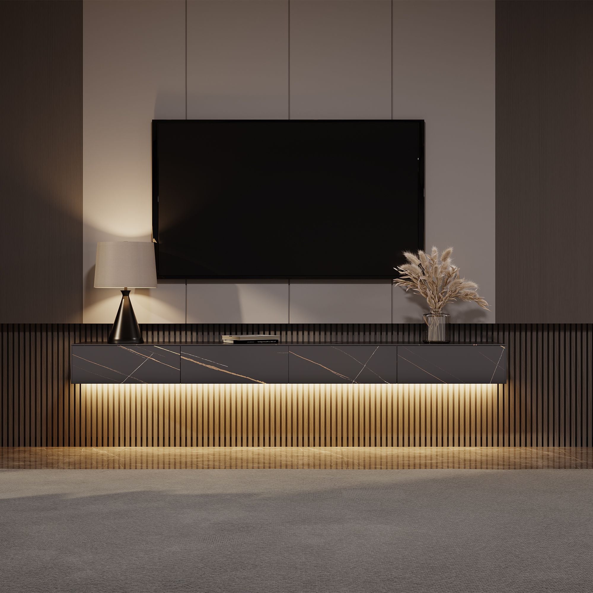 Float Modern Sintered Stone Floating TV Console