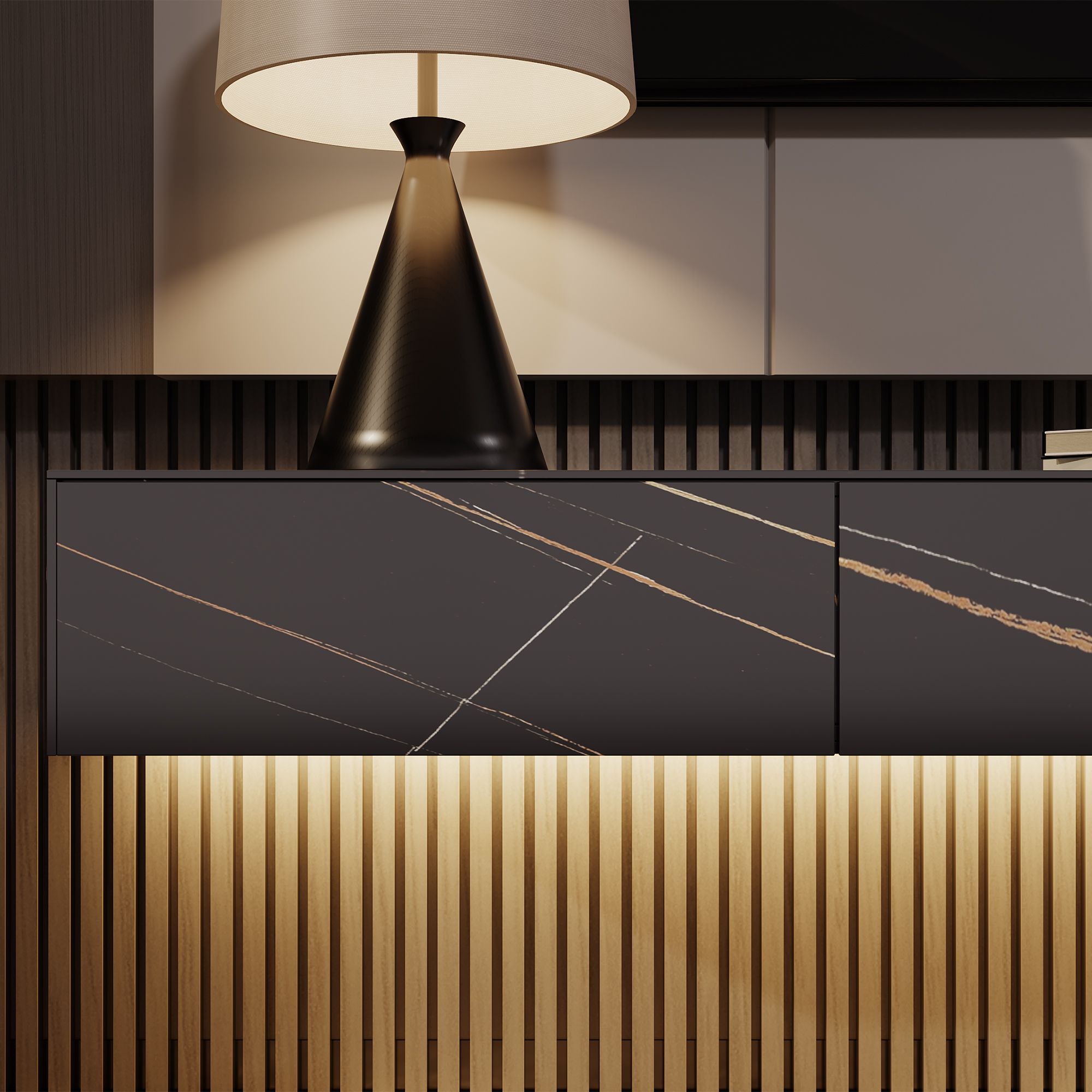 Float Modern Sintered Stone Floating TV Console