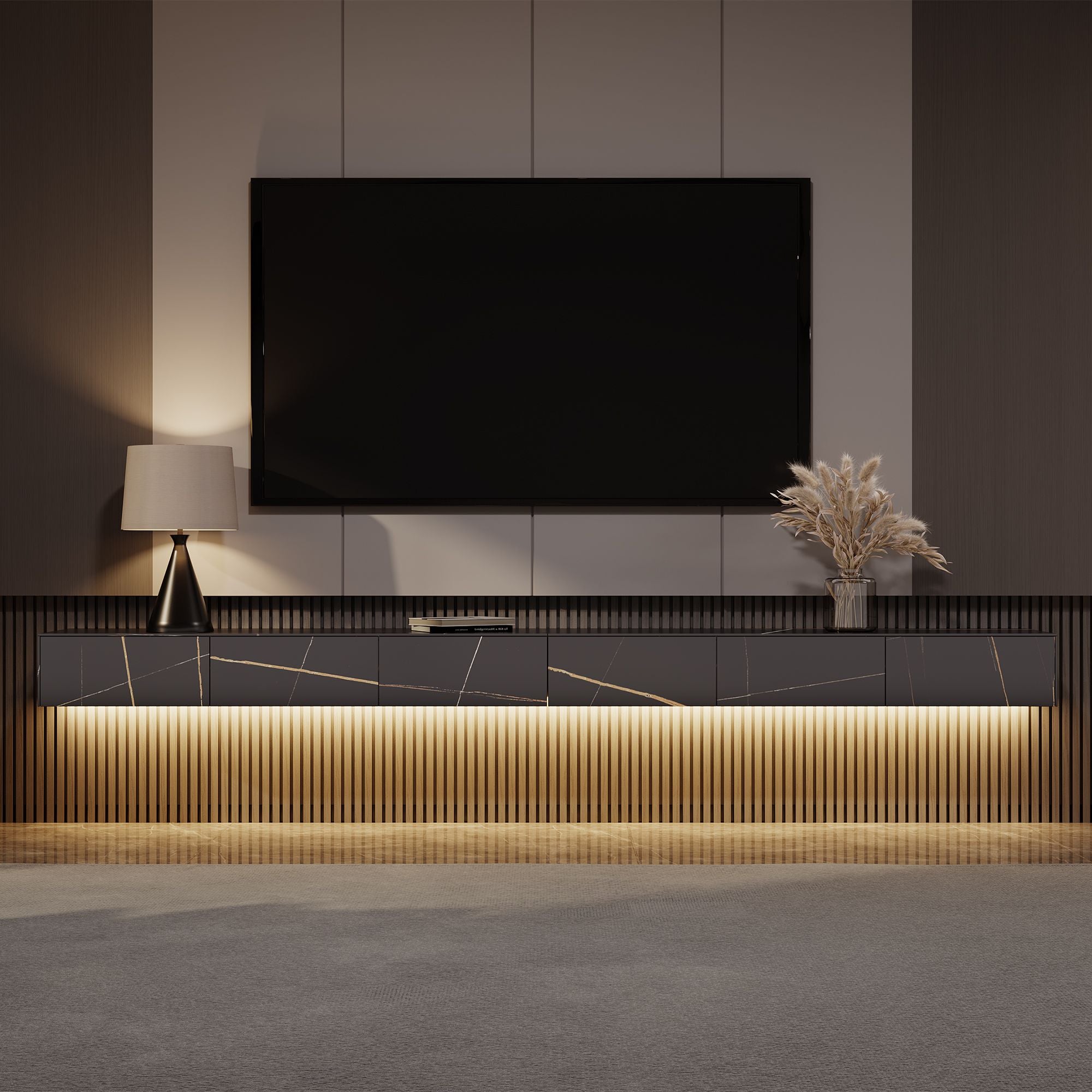 Float Modern Sintered Stone Floating TV Console