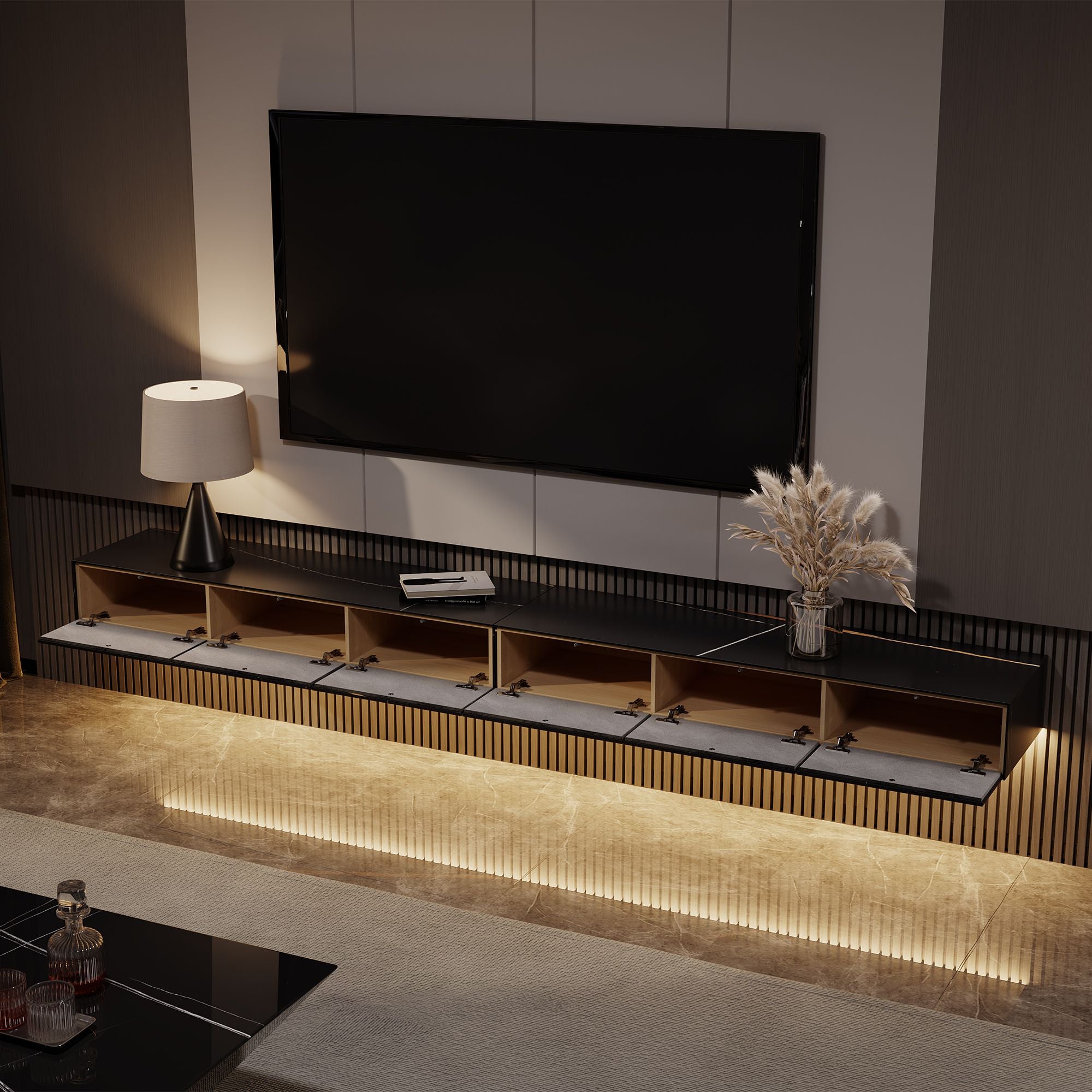 Float Modern Sintered Stone Floating TV Console