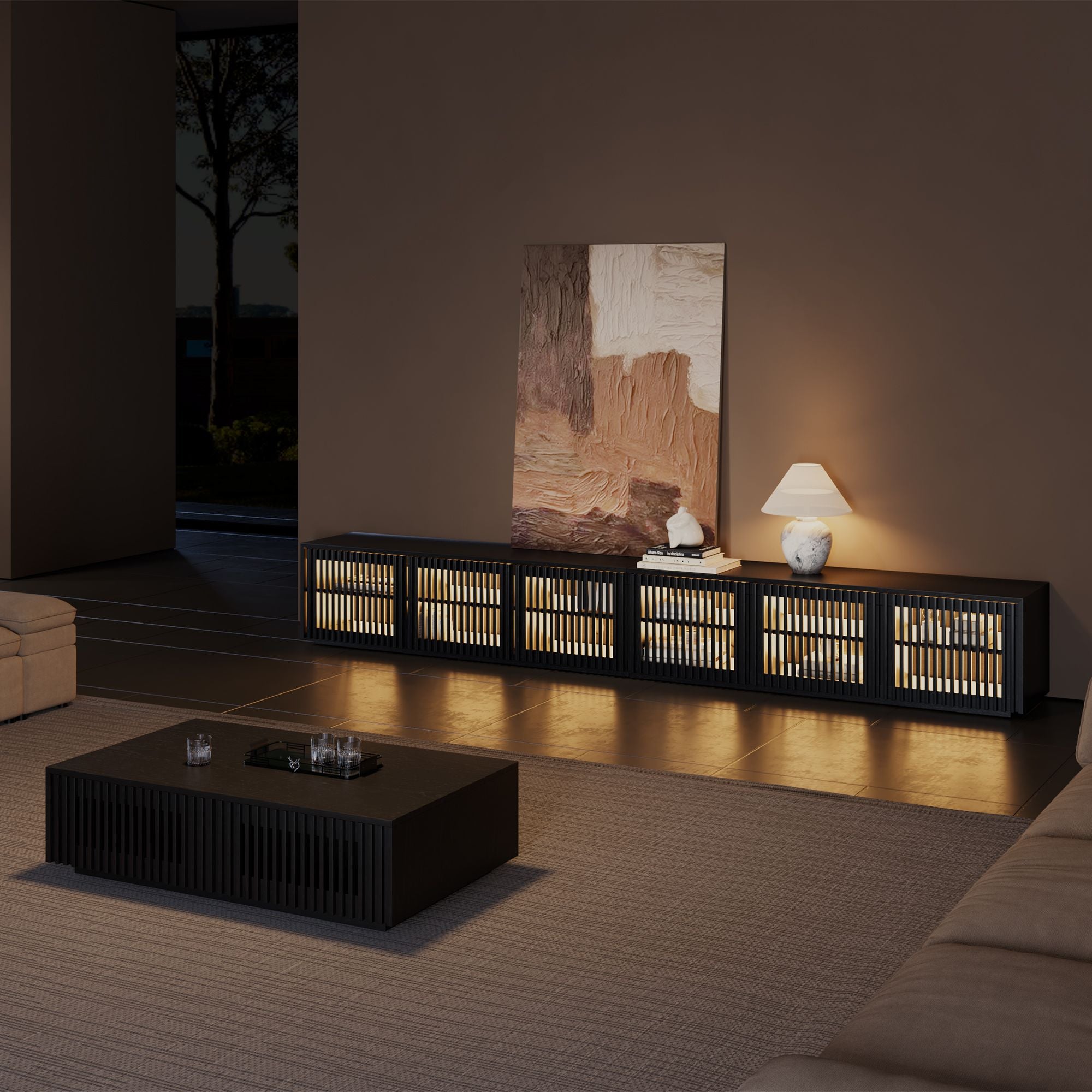 Aeolus Modern Wood TV Stand