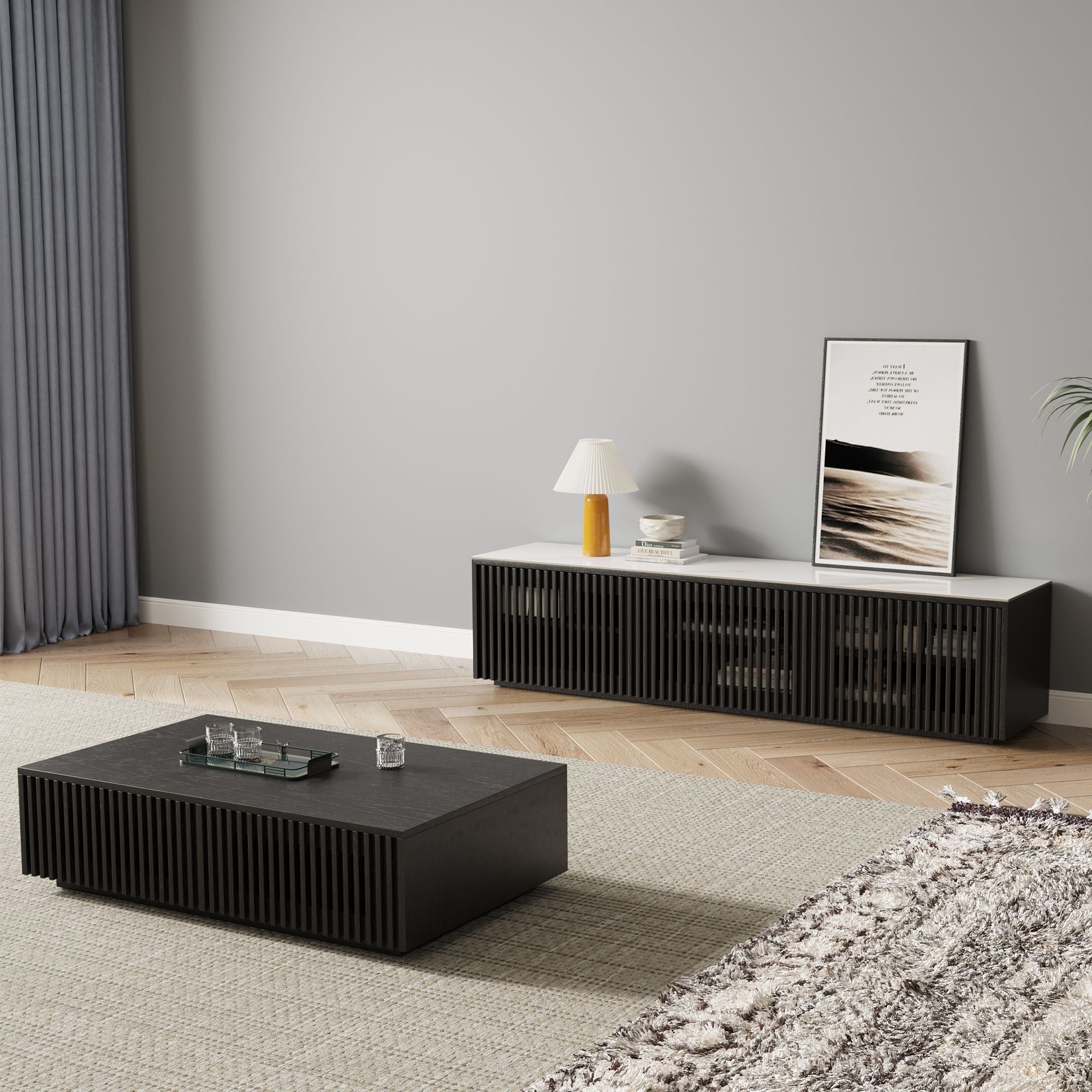 Aeolus Modern Wood TV Stand