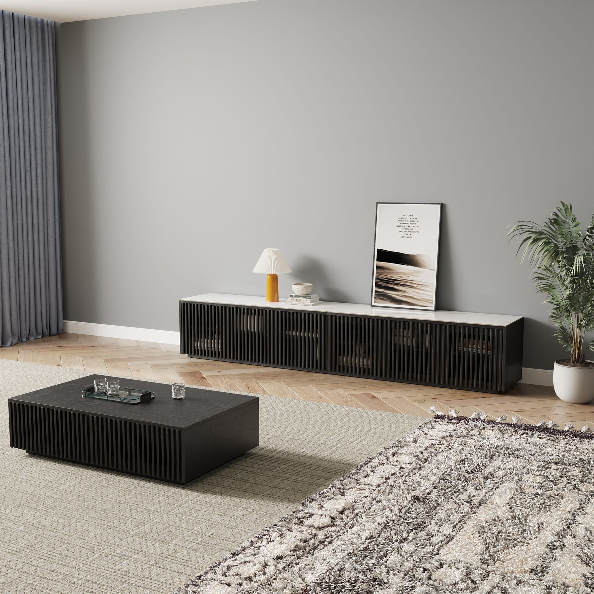 Aeolus Modern Wood TV Stand