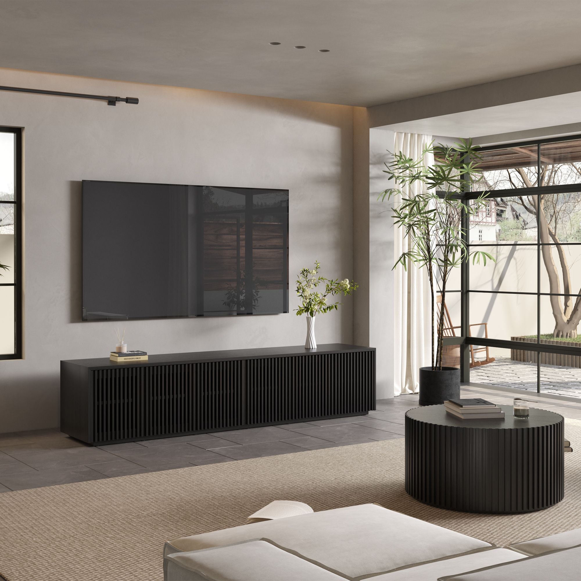 Aeolus Modern Wood TV Stand