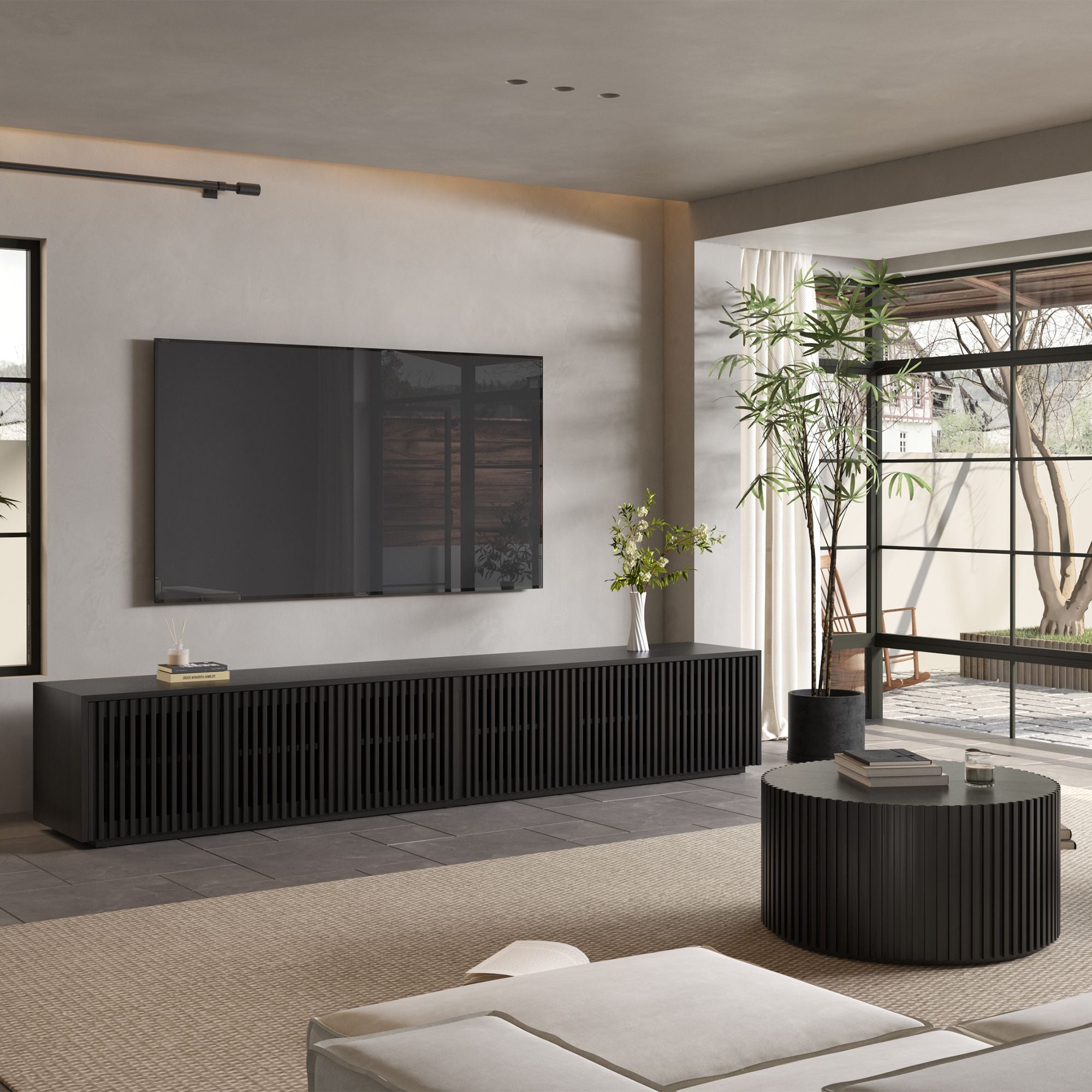 Aeolus Modern Wood TV Stand