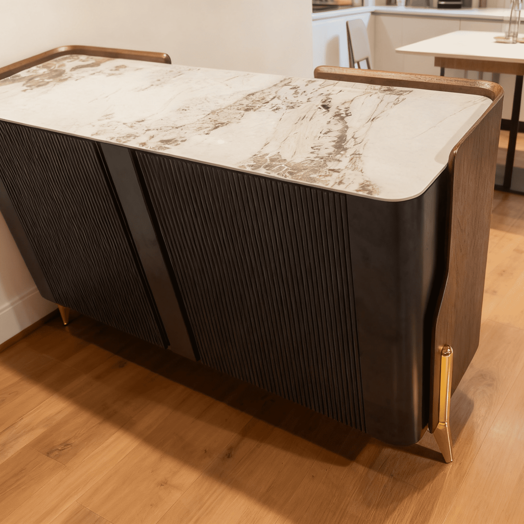 Solara Modern Storage Sideboard with Sintered Stone Top