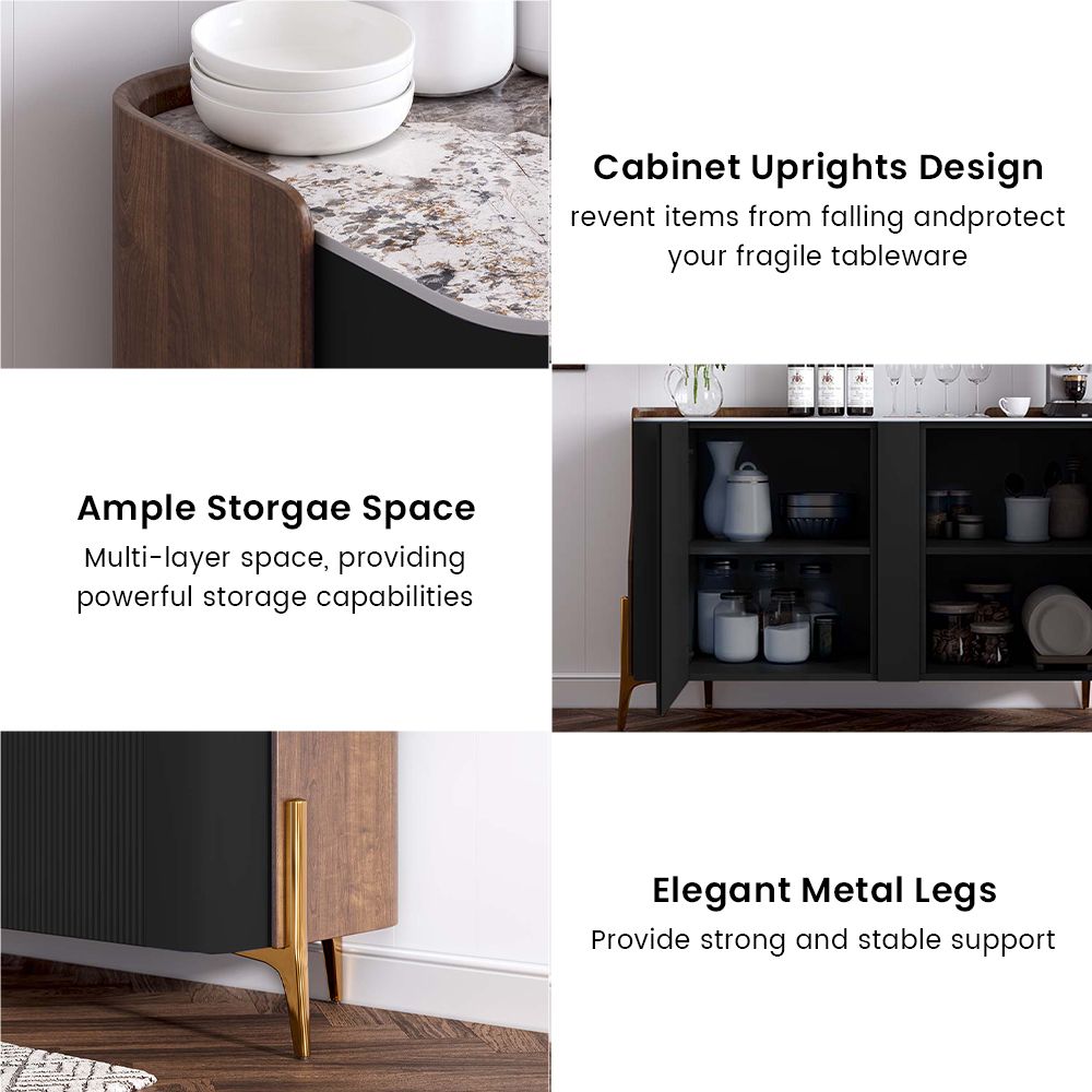 Solara Modern Storage Sideboard with Sintered Stone Top