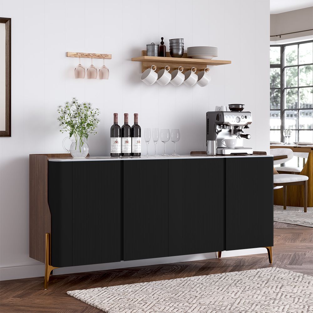 Solara Modern Storage Sideboard with Sintered Stone Top