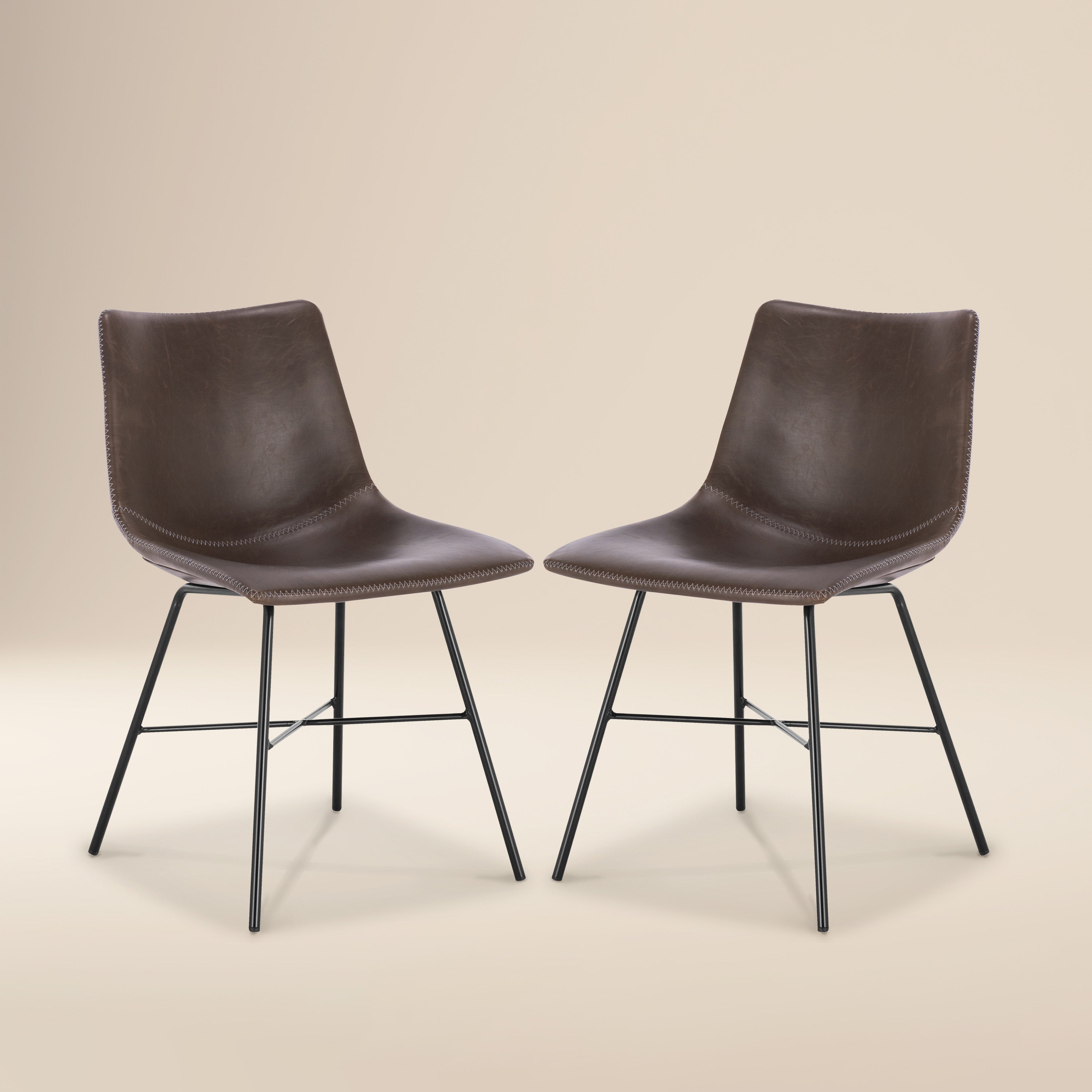PAXLEY Vegan Leather Dining Chair Set of 2