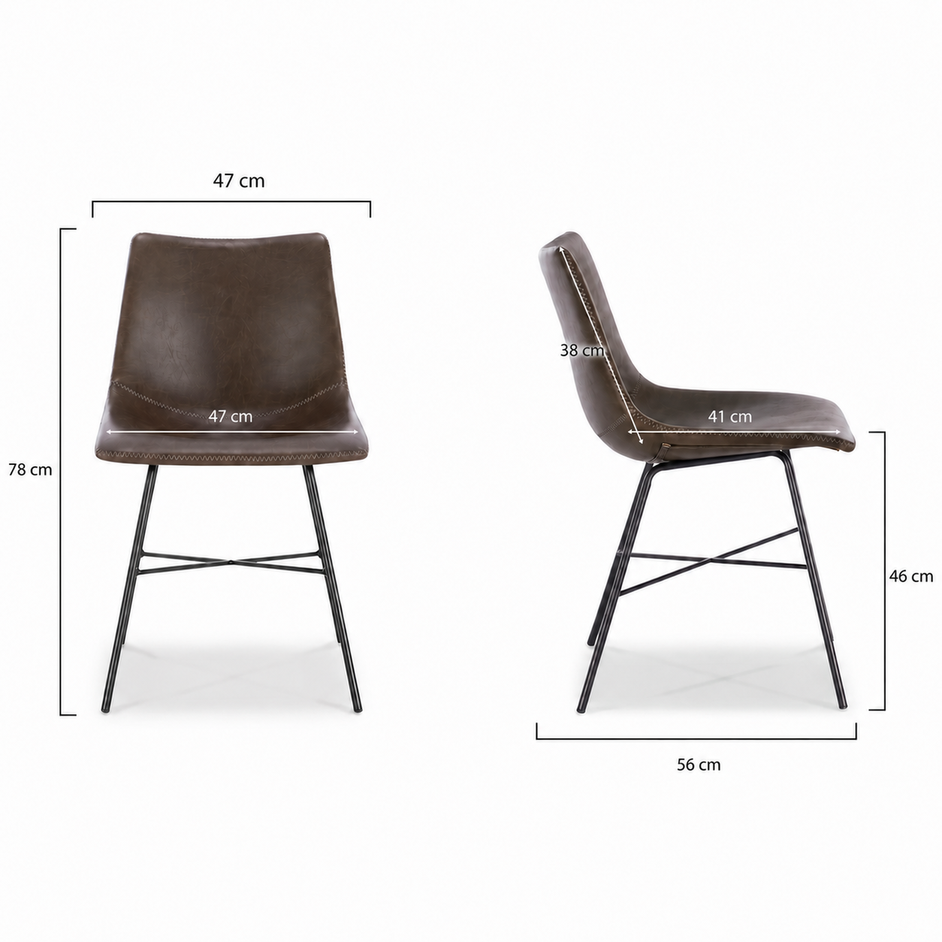 PAXLEY Vegan Leather Dining Chair Set of 2