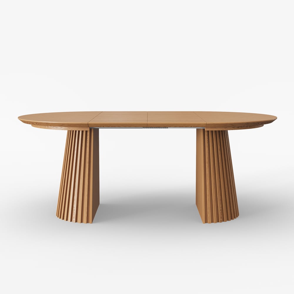 Nora Solid Wood Fluted Dining Table