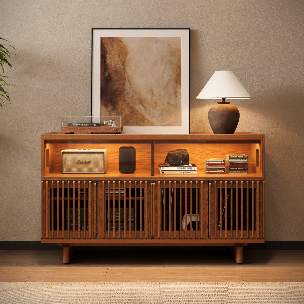 Ravelle Fluted LED Media Console